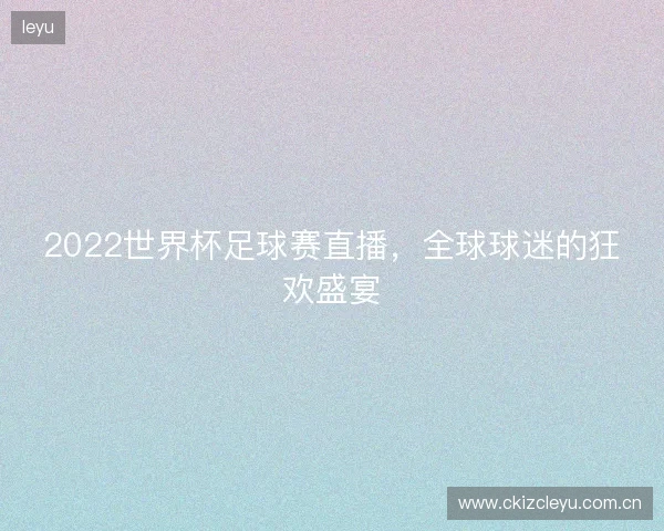 2022世界杯足球赛直播，全球球迷的狂欢盛宴